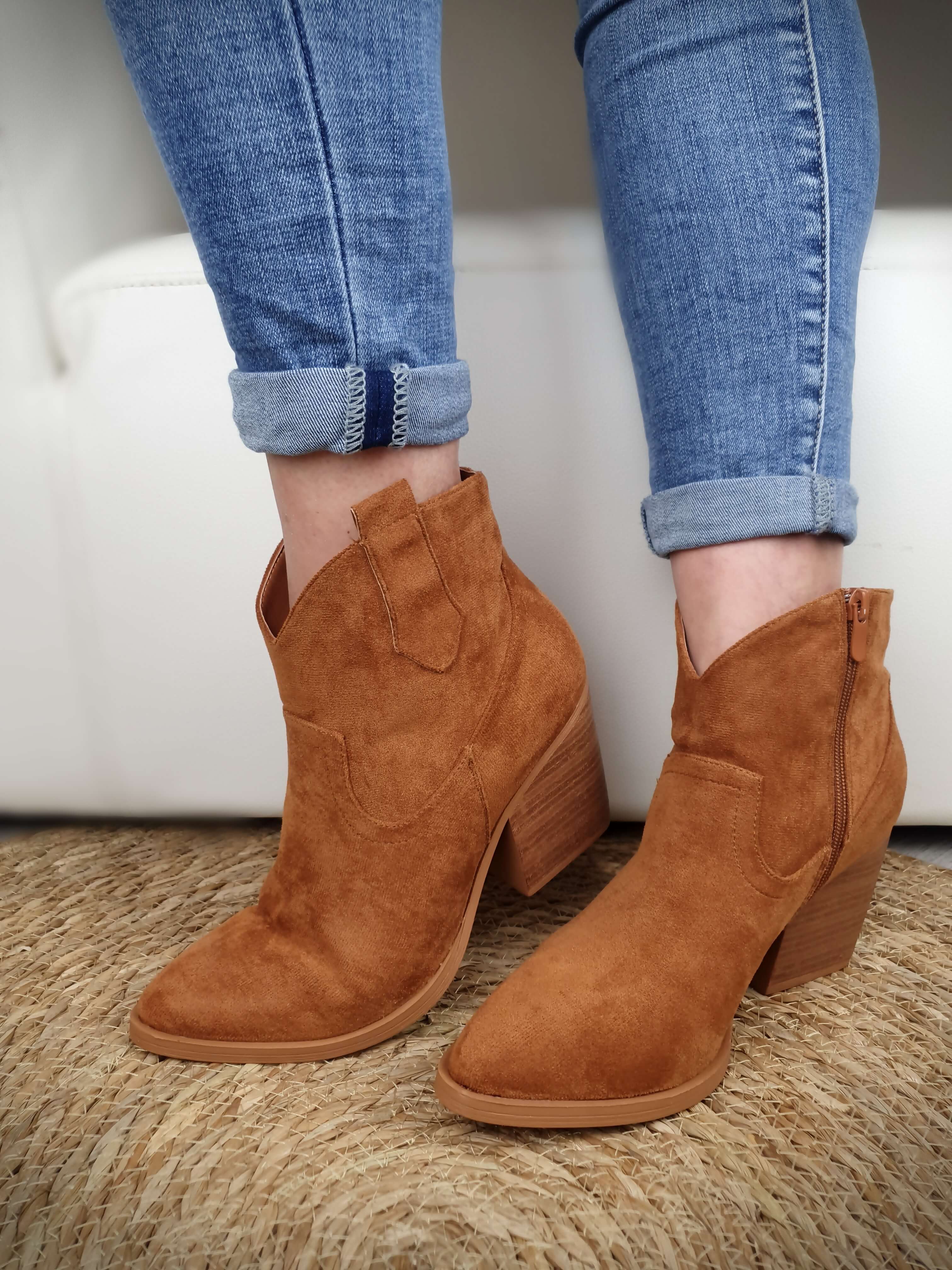 Bottines santiags YNES camel