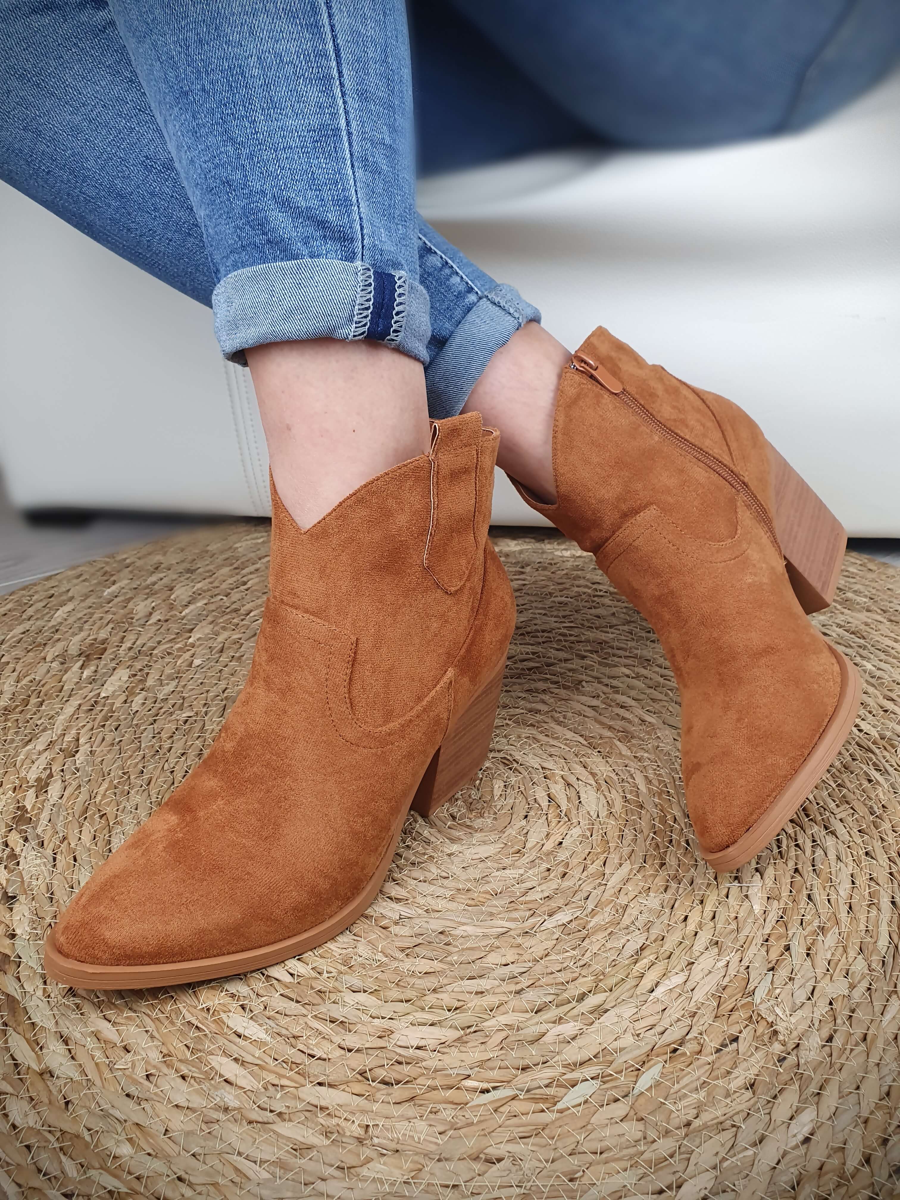 Bottines santiags YNES camel