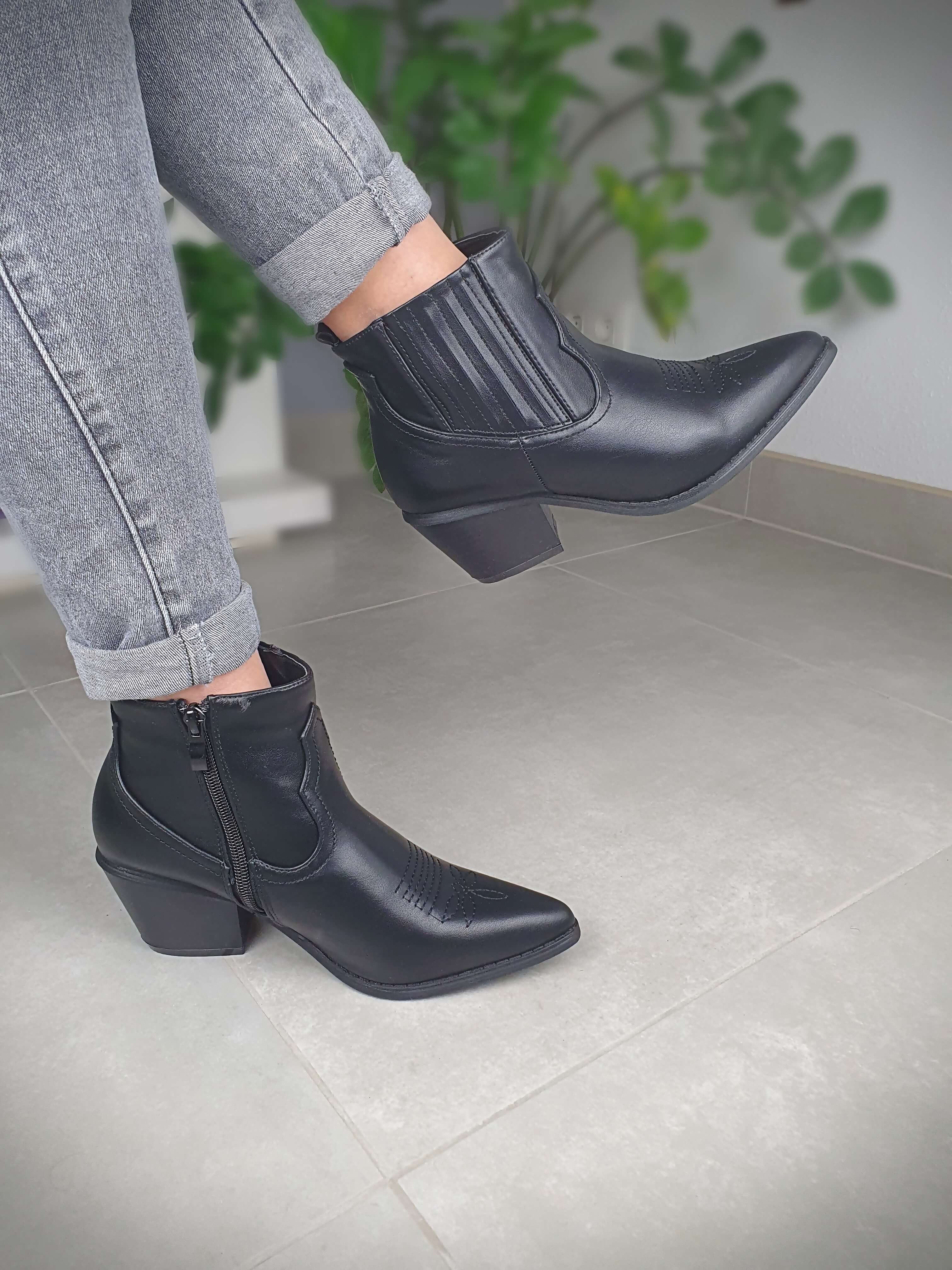 Bottines santiags ALEXIA noir