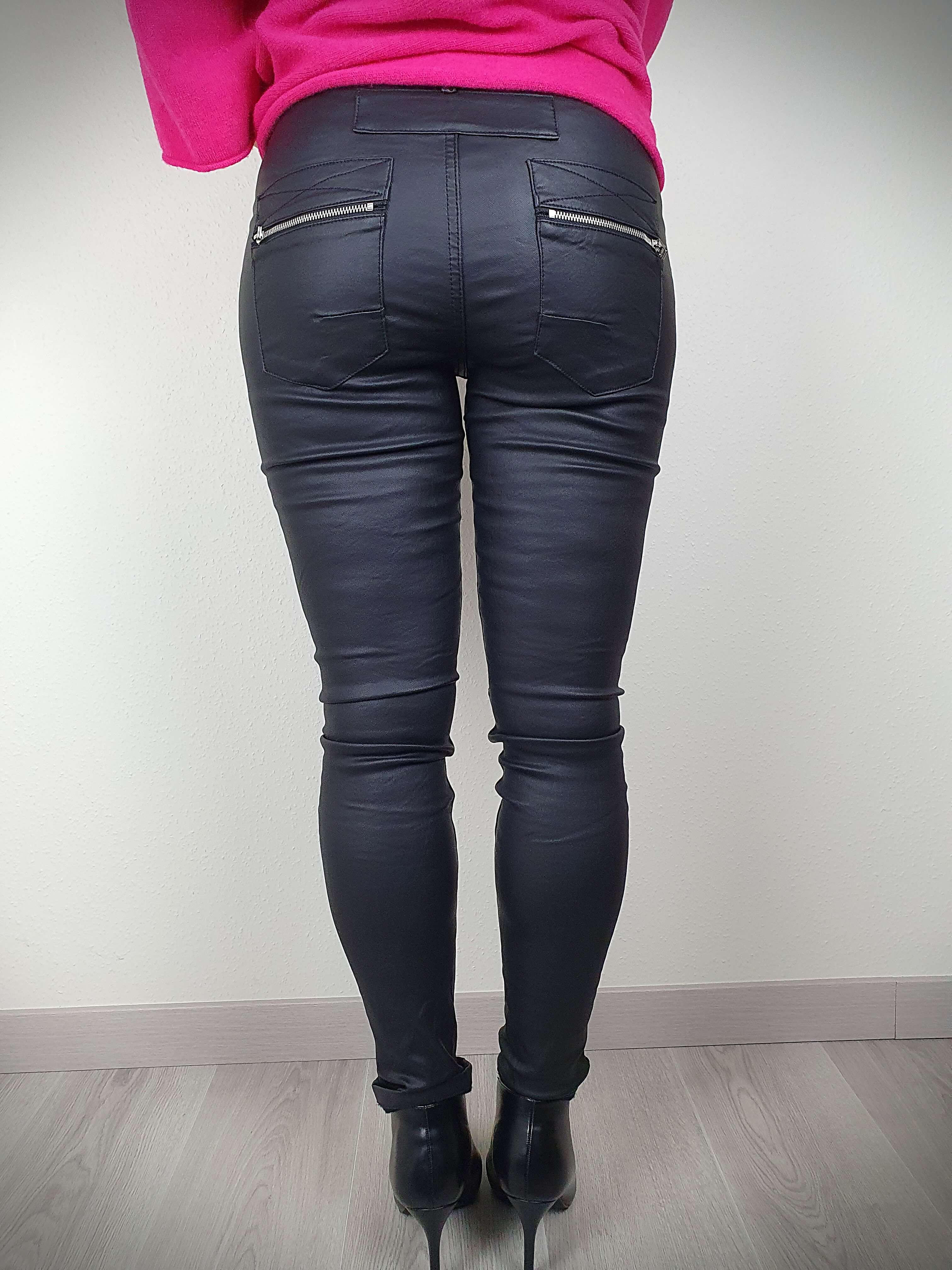 Pantalon gris outlet enduit femme