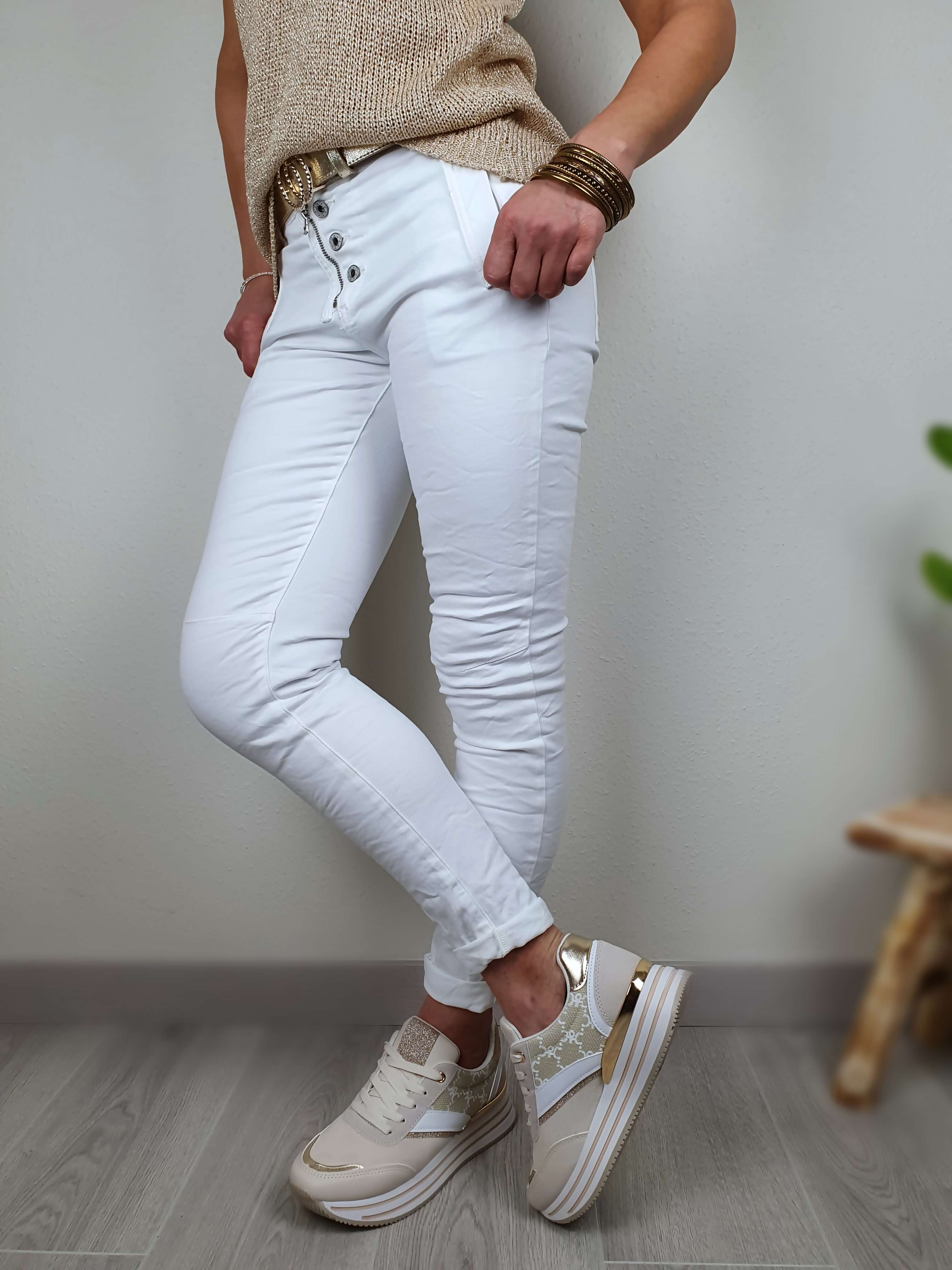 Pantalon blanc femme slim hotsell