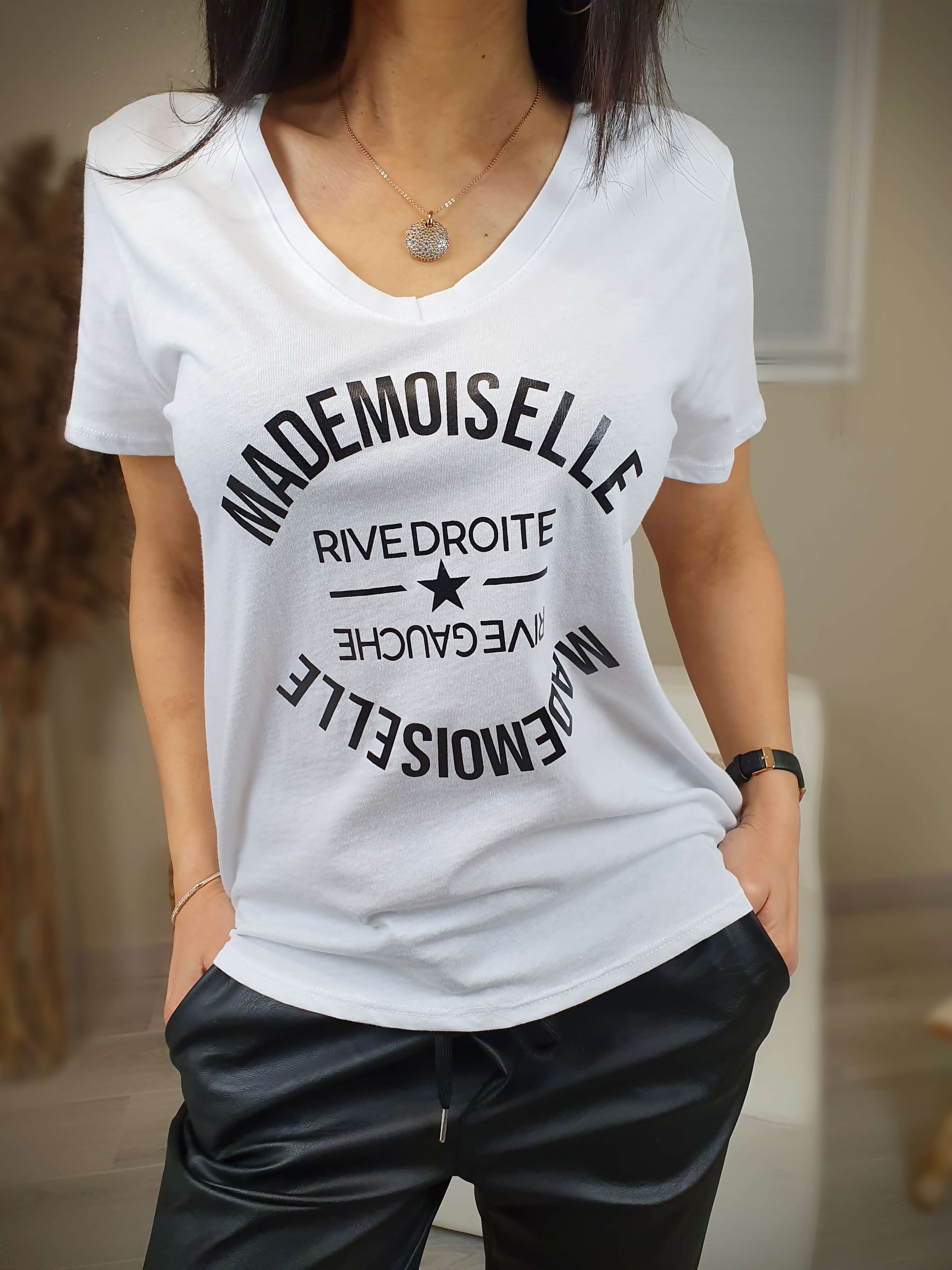 Tee shirt blanc imprimé femme online